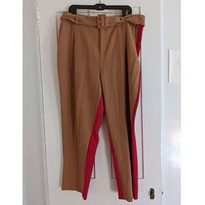 ELOQUII  High Waist Pleated Color Block Tapered Ankle Dress Pants Size 18